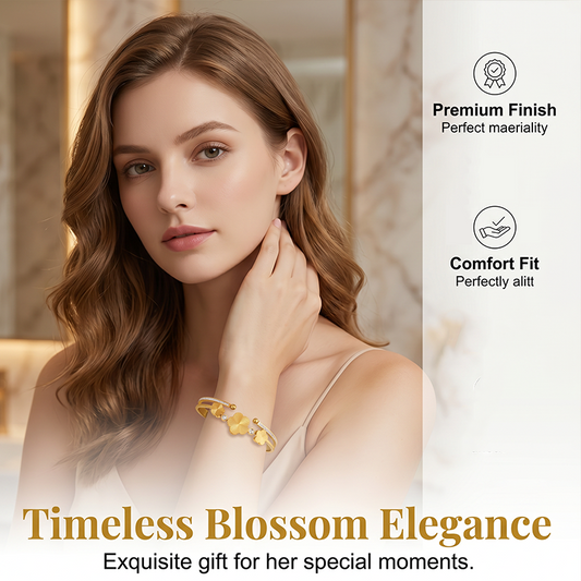 Damen elegantes offenes Blumenarmband