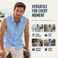 Herren Sommer ärmelloses Button-Down-Hemd