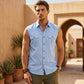 Herren Sommer ärmelloses Button-Down-Hemd