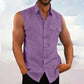 Herren Sommer ärmelloses Button-Down-Hemd