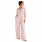 Jumpsuit für Damen mit halben Ärmeln und weitem Bein