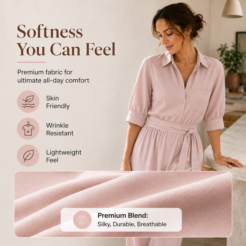Jumpsuit für Damen mit halben Ärmeln und weitem Bein