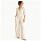 Jumpsuit für Damen mit halben Ärmeln und weitem Bein