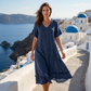 📢📢 Alle tragen es – noch nicht? Jetzt 50%! Locker sitzendes Midi-Kleid für Damen mit V-Ausschnitt und Quasten