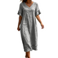 📢📢 Alle tragen es – noch nicht? Jetzt 50%! Locker sitzendes Midi-Kleid für Damen mit V-Ausschnitt und Quasten