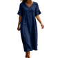 📢📢 Alle tragen es – noch nicht? Jetzt 50%! Locker sitzendes Midi-Kleid für Damen mit V-Ausschnitt und Quasten