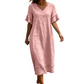 📢📢 Alle tragen es – noch nicht? Jetzt 50%! Locker sitzendes Midi-Kleid für Damen mit V-Ausschnitt und Quasten
