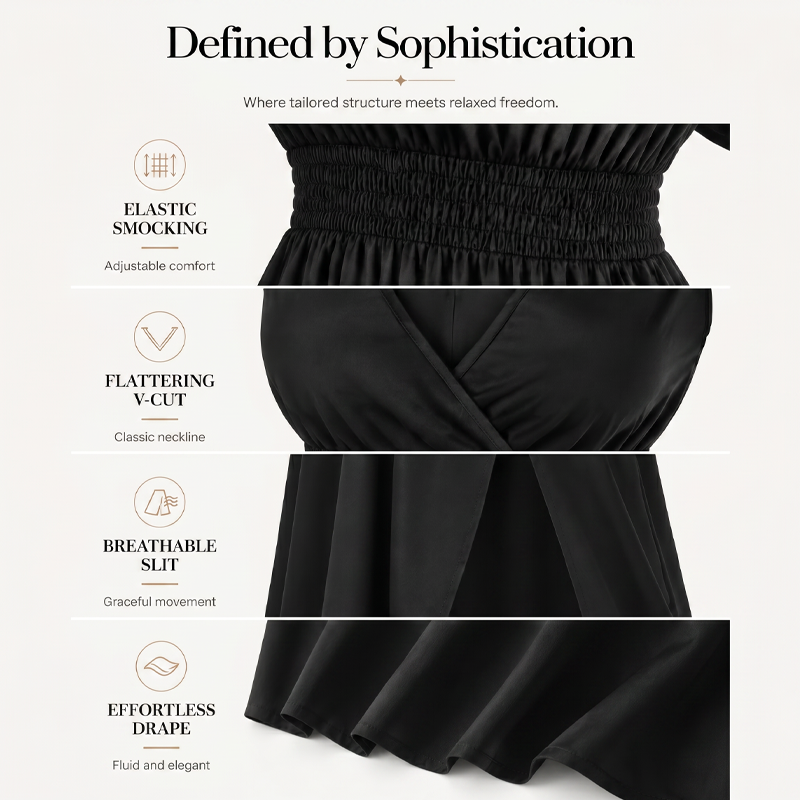Damen Sommer V-Ausschnitt Seitenschlitz Maxikleid