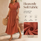Damen Sommer V-Ausschnitt Seitenschlitz Maxikleid