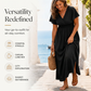 Damen Sommer V-Ausschnitt Seitenschlitz Maxikleid