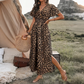 Damen Sommer V-Ausschnitt Seitenschlitz Maxikleid
