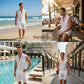 Herren Leinen ärmelloses Hemd & Shorts Set