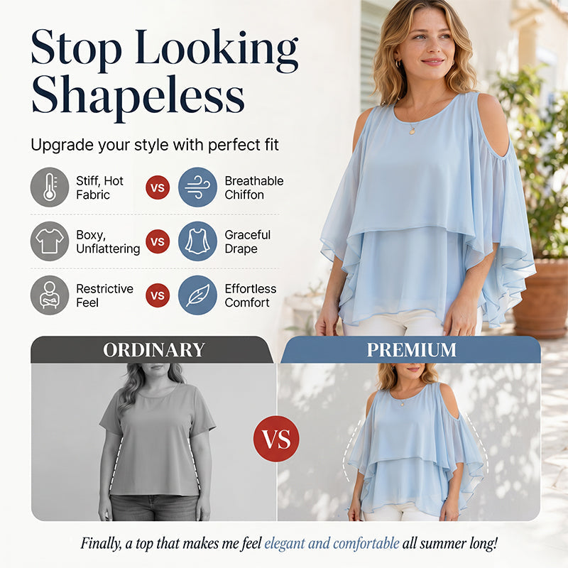 ⌛Zeitlich begrenztes Angebot – Damen Sommer Cold-Shoulder-Rüschen-Oberteil