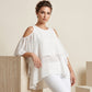 ⌛Zeitlich begrenztes Angebot – Damen Sommer Cold-Shoulder-Rüschen-Oberteil