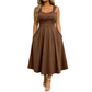 Elegantes Damenkleid mit V-Ausschnitt und Taschen