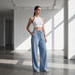 👖Lässige Damenhose mit geradem Bein