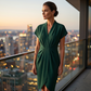 📦 Täglich 500+ Pakete versendet – der Wahnsinn! 🌺Elegantes Damenkleid mit V-Ausschnitt und Rüschen