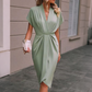 📦 Täglich 500+ Pakete versendet – der Wahnsinn! 🌺Elegantes Damenkleid mit V-Ausschnitt und Rüschen