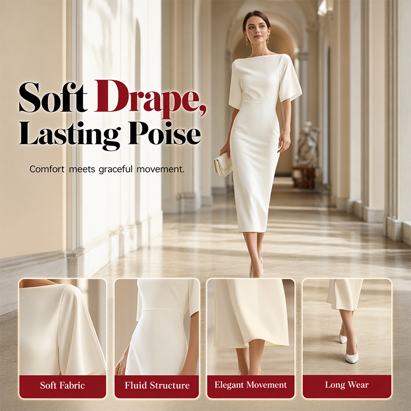 🌟 Der Look, den alle suchen – bei uns 50% günstiger! Elegantes Damenkleid mit U-Boot-Ausschnitt und Flatterärmeln