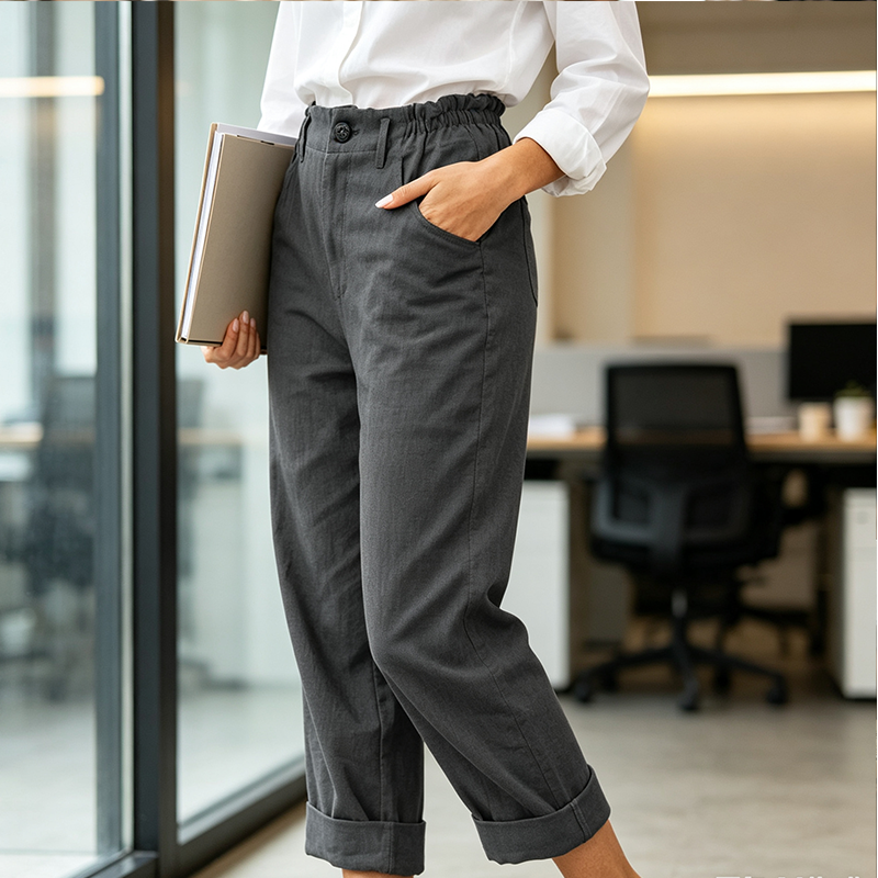 🔥Neuheiten & Sonderangebote – Lässige Damenhosen mit hoher Taille und Taschen