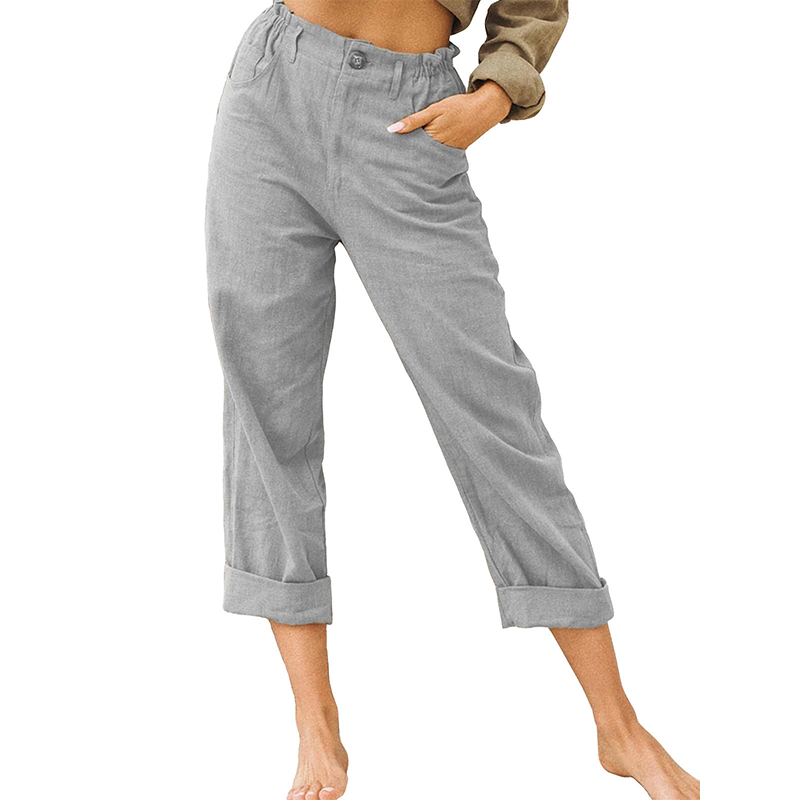 🔥Neuheiten & Sonderangebote – Lässige Damenhosen mit hoher Taille und Taschen