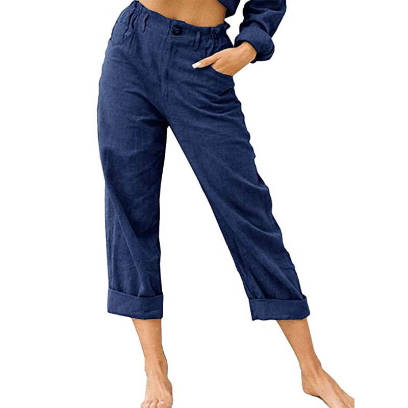 🔥Neuheiten & Sonderangebote – Lässige Damenhosen mit hoher Taille und Taschen