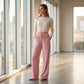 Lässige Damenhose mit weitem Bein und Kordelzug