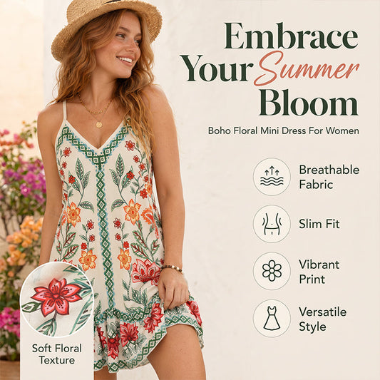 ⌛Zeitlich begrenztes Angebot – Damen Blumenprint ärmelloses Slipkleid