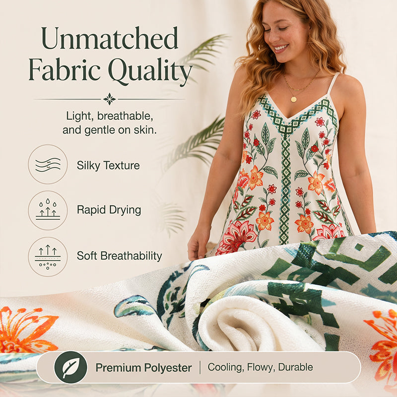 ⌛Zeitlich begrenztes Angebot – Damen Blumenprint ärmelloses Slipkleid