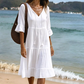 Sommerkleid für Damen in A-Linie mit Stufenschnitt und Quasten