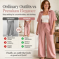 Women's Short Sleeve Shirt & Wide-Leg Pants Set