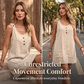 Damen Sommer ärmelloses Kleid mit Taschen