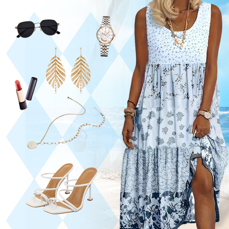 ⌛Zeitlich begrenztes Angebot – Ärmelloses Damenkleid im Boho-Stil