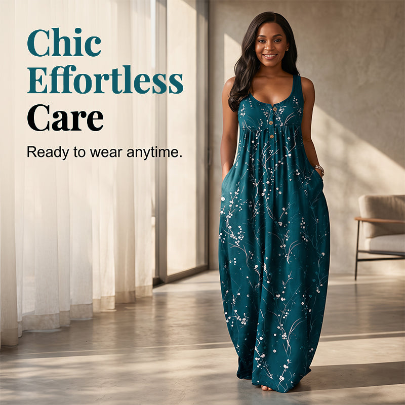 🌺Lässiges, ärmelloses Maxikleid für Damen