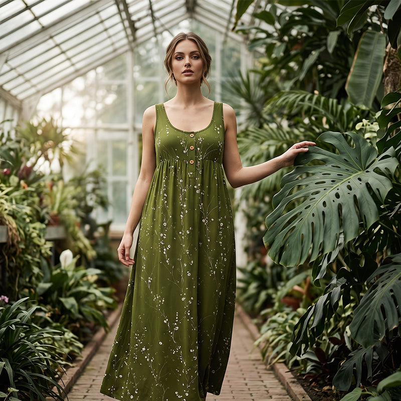 🌺Lässiges, ärmelloses Maxikleid für Damen