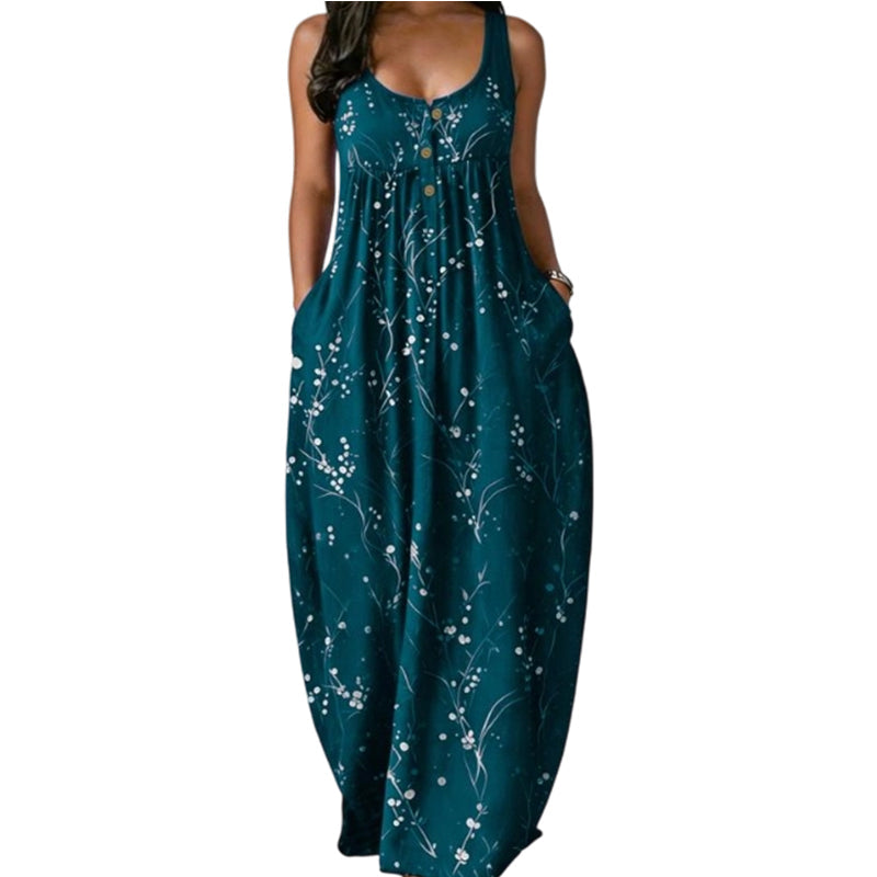🌺Lässiges, ärmelloses Maxikleid für Damen