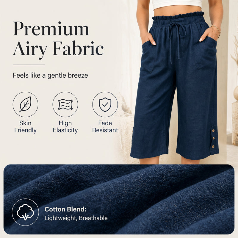 🔥 50 % RABATT + MEHR ALS 50.000 VERKAUFT 👖 Damen-7/8-Hose in weiter Passform – Luftiger Baumwollmix, bequem & figurschmeichelnd ✨