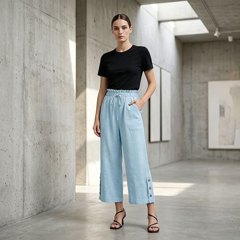 🔥 50 % RABATT + MEHR ALS 50.000 VERKAUFT 👖 Damen-7/8-Hose in weiter Passform – Luftiger Baumwollmix, bequem & figurschmeichelnd ✨