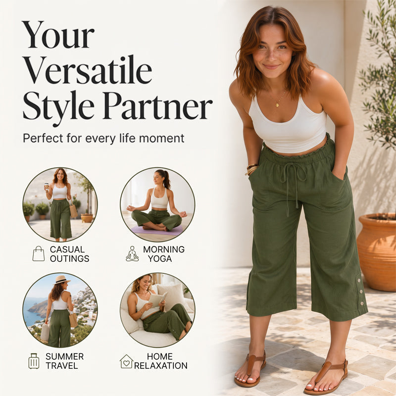 🔥 50 % RABATT + MEHR ALS 50.000 VERKAUFT 👖 Damen-7/8-Hose in weiter Passform – Luftiger Baumwollmix, bequem & figurschmeichelnd ✨