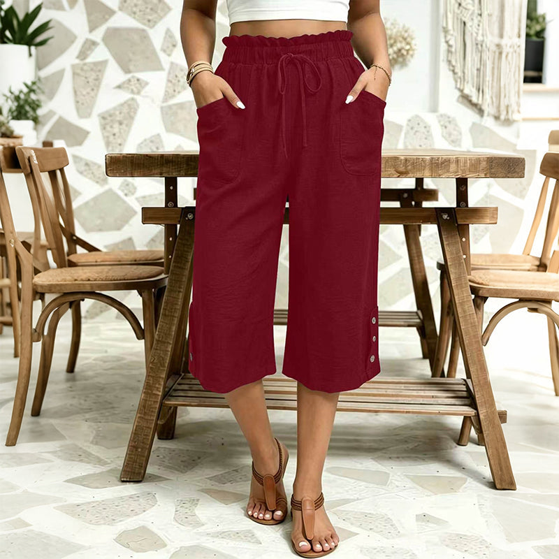🔥 50 % RABATT + MEHR ALS 50.000 VERKAUFT 👖 Damen-7/8-Hose in weiter Passform – Luftiger Baumwollmix, bequem & figurschmeichelnd ✨