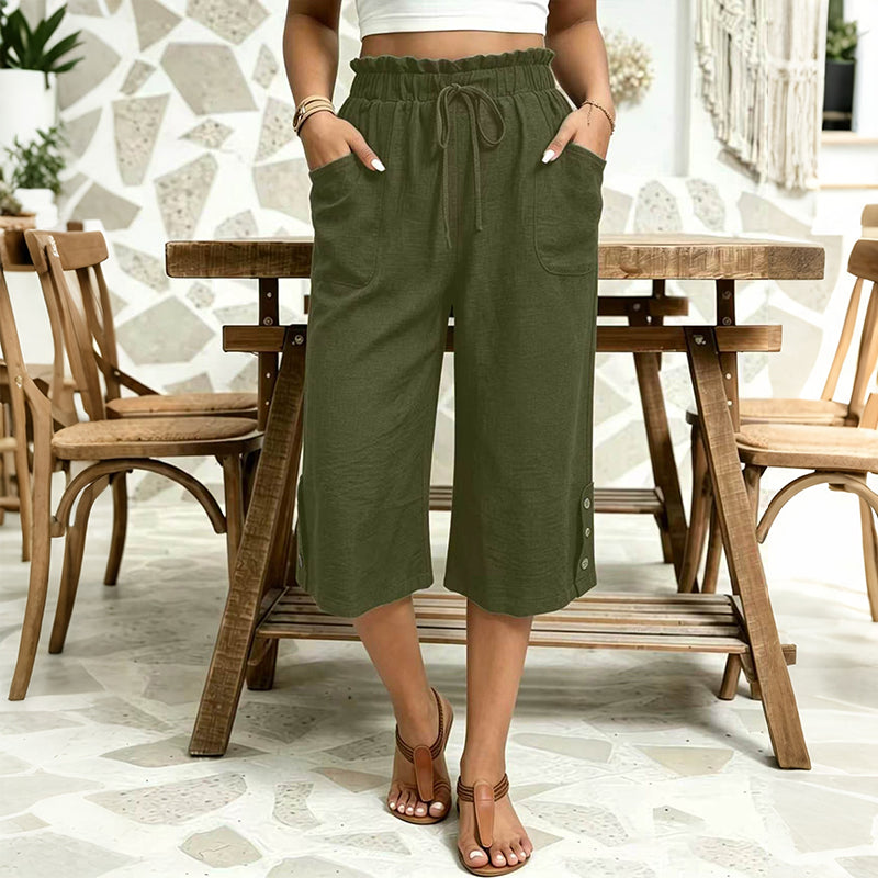 🔥 50 % RABATT + MEHR ALS 50.000 VERKAUFT 👖 Damen-7/8-Hose in weiter Passform – Luftiger Baumwollmix, bequem & figurschmeichelnd ✨