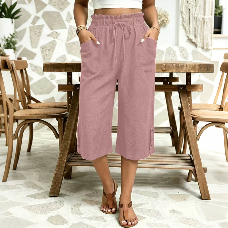 🔥 50 % RABATT + MEHR ALS 50.000 VERKAUFT 👖 Damen-7/8-Hose in weiter Passform – Luftiger Baumwollmix, bequem & figurschmeichelnd ✨