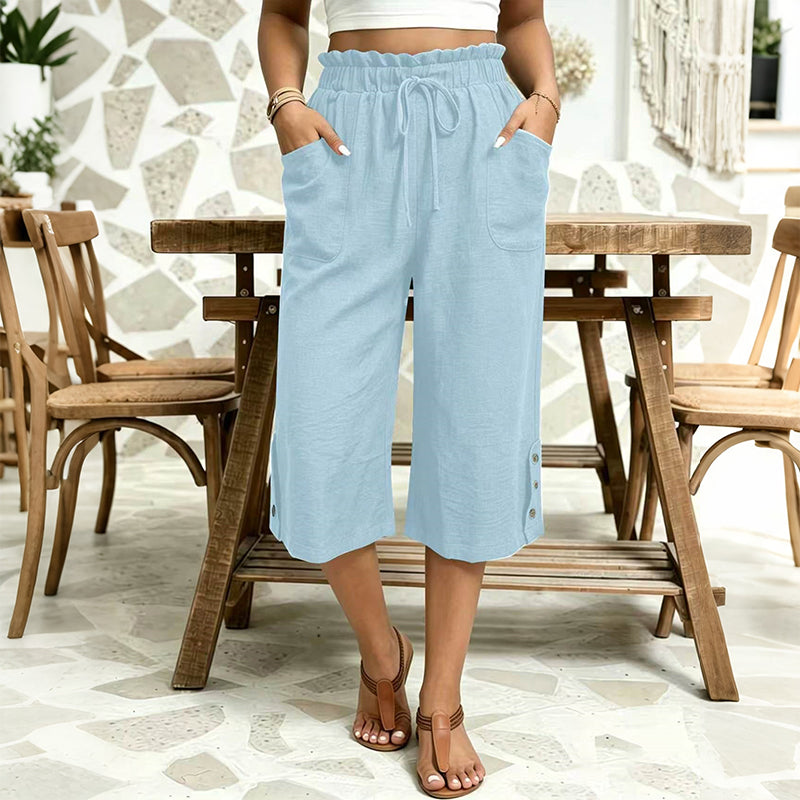 🔥 50 % RABATT + MEHR ALS 50.000 VERKAUFT 👖 Damen-7/8-Hose in weiter Passform – Luftiger Baumwollmix, bequem & figurschmeichelnd ✨