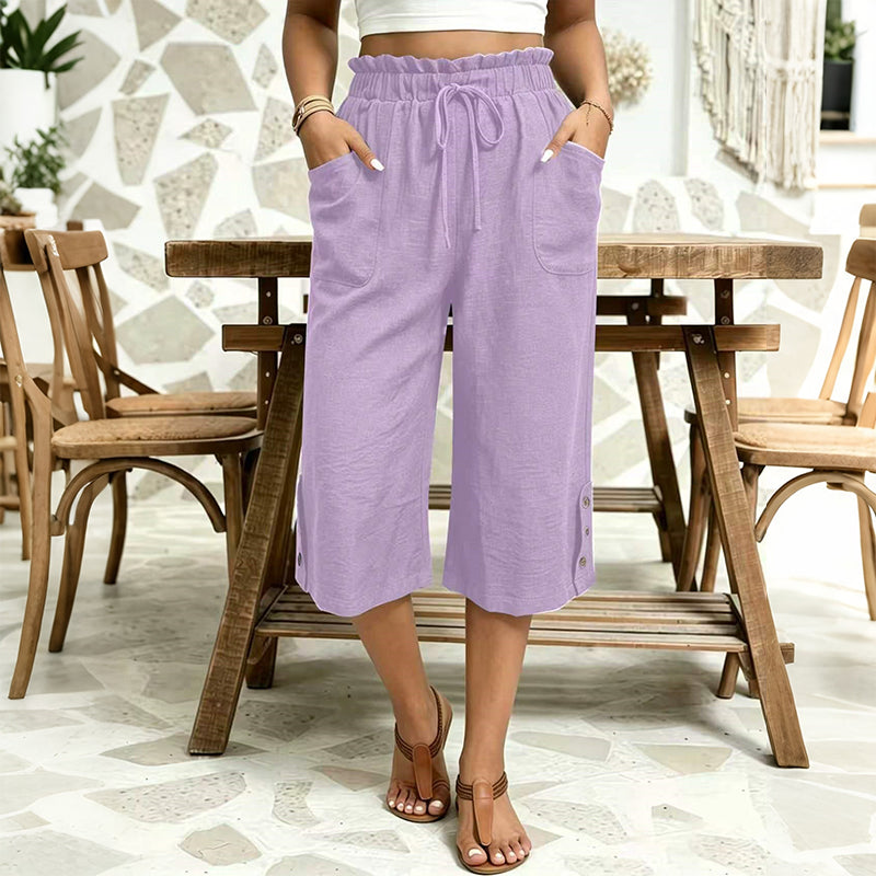 🔥 50 % RABATT + MEHR ALS 50.000 VERKAUFT 👖 Damen-7/8-Hose in weiter Passform – Luftiger Baumwollmix, bequem & figurschmeichelnd ✨