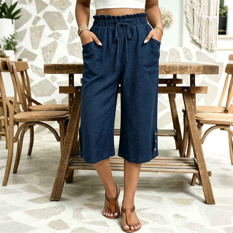 🔥 50 % RABATT + MEHR ALS 50.000 VERKAUFT 👖 Damen-7/8-Hose in weiter Passform – Luftiger Baumwollmix, bequem & figurschmeichelnd ✨
