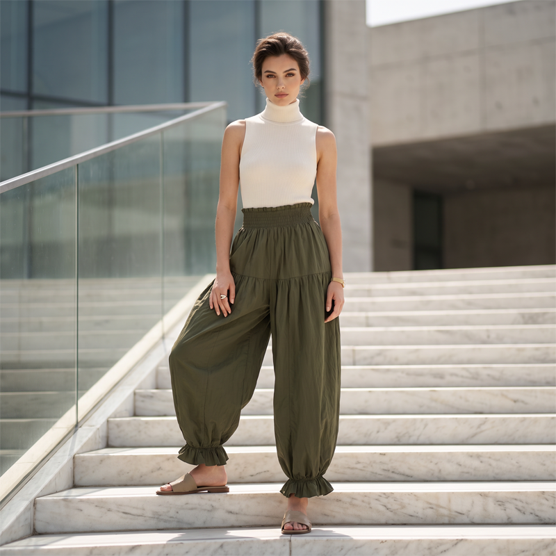 🎉🎉Damen lässige Rüschensaum-Laternenhose💕