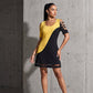 👗Luftiges Midikleid mit Mesh-Saum und Farbblock