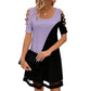 👗Luftiges Midikleid mit Mesh-Saum und Farbblock