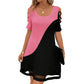 👗Luftiges Midikleid mit Mesh-Saum und Farbblock
