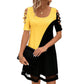 👗Luftiges Midikleid mit Mesh-Saum und Farbblock